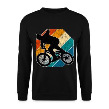 BMX Bike Bike Retro Gift Bicycle Motocross - Unisex Sweatshirt - black - Front - Alina (178cm) & Michal (187cm)
