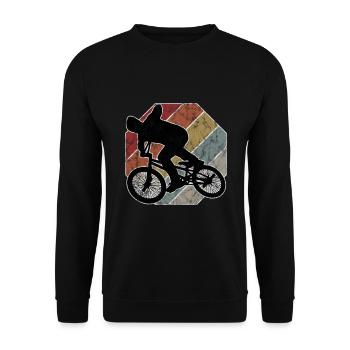 BMX Rad Fahrrad Retro Geschenk Bicycle Motocross - Unisex Pullover - Schwarz - Vorne - Alina (178cm) & Michal (187cm)
