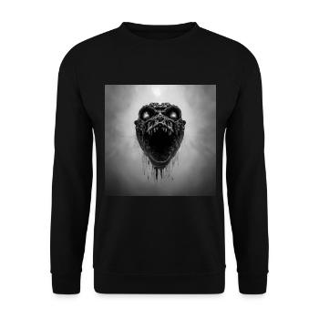 Schlangenschädel - Unisex Pullover - Schwarz - Vorne - Alina (178cm) & Michal (187cm)