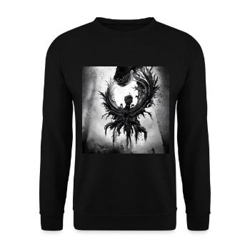 Schwarzer Engel - Unisex Pullover - Schwarz - Vorne - Alina (178cm) & Michal (187cm)