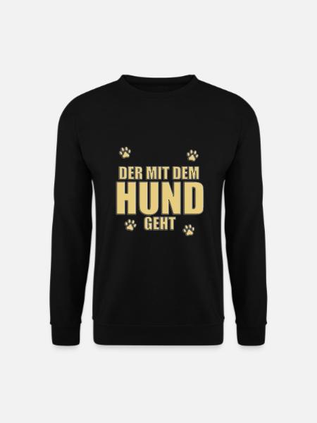 DER MIT DEM HUND GEHT - HUNDE - HUND - TIER - Unisex Pullover - Schwarz