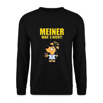 MEINER WAR´S NICHT! - HUND - HUNDE - ENGEL - TIER - Unisex Pullover - Schwarz - Vorne - Alina (178cm) & Michal (187cm)