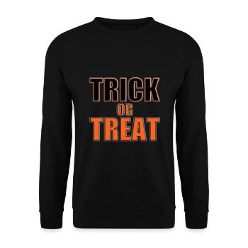 TRICK OR TREAT - SÜßES ODER SAURES - HALLOWEEN - Unisex Pullover - Schwarz - Vorne - Alina (178cm) & Michal (187cm)