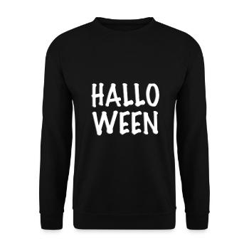 HALLOWEEN - SKELETT - KNOCHEN - Unisex Pullover - Schwarz - Vorne - Alina (178cm) & Michal (187cm)