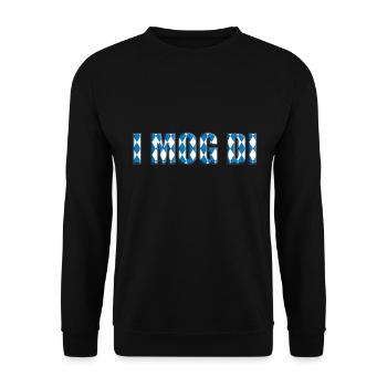 I MOG DI - ICH MAG DICH - LIEBE - LOVE - Unisex Pullover - Schwarz - Vorne - Alina (178cm) & Michal (187cm)