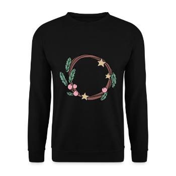 Couronne de Noël - Sweat-shirt Unisexe - noir - Devant - Alina (178cm) & Michal (187cm)