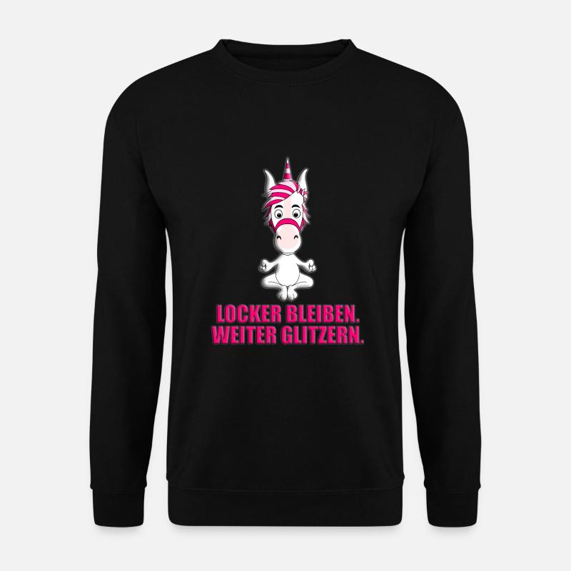 EINHORN - YOGA - LOCKER BLEIBEN. WEITER GLITZERN. - Unisex Pullover - Schwarz