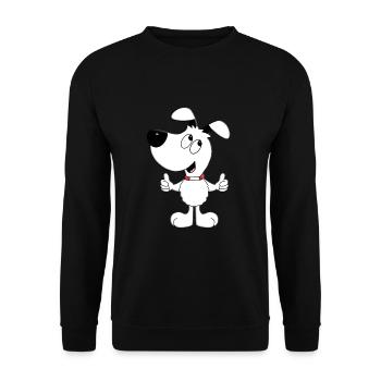 HUND - HUNDE - SUPER - LIKE - LIKEN - MÖGEN - Unisex Pullover - Schwarz - Vorne - Alina (178cm) & Michal (187cm)