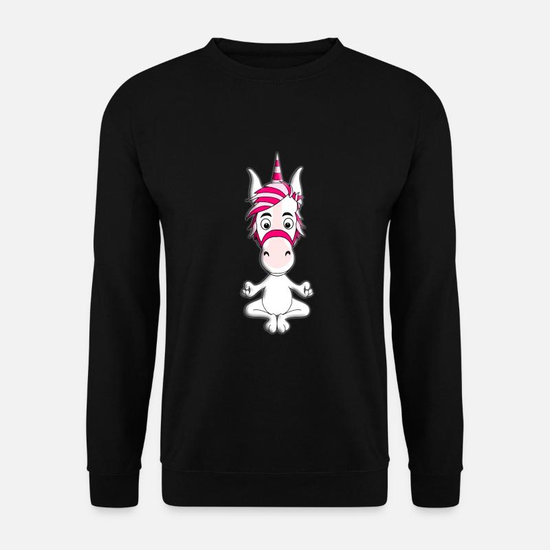 YOGA - EINHORN - PILATES - TIER - TIERISCH - Unisex Pullover - Schwarz