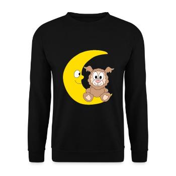 MOND - LAMA - TIER - ALPAKA - KIND - KINDER - BABY - Unisex Pullover - Schwarz - Vorne - Alina (178cm) & Michal (187cm)