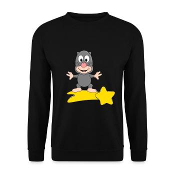 STERNSCHNUPPE - MAULWURF - TIER - KIND - BABY - Unisex Pullover - Schwarz - Vorne - Alina (178cm) & Michal (187cm)