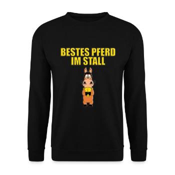 BESTES PFERD IM STALL - POKAL - PFERDE - REITEN - Unisex Pullover - Schwarz - Vorne - Alina (178cm) & Michal (187cm)