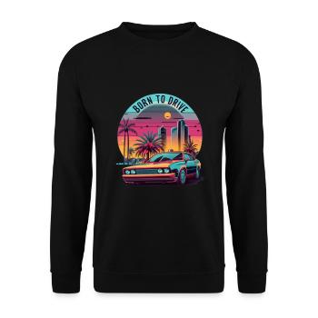 Né pour conduire, voiture classique colorée - Sweat-shirt Unisexe - noir - Devant - Alina (178cm) & Michal (187cm)
