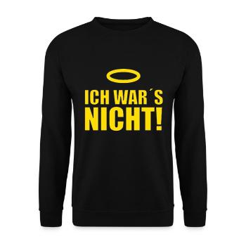 ICH WAR´S NICHT! - ENGEL - HIMMEL - HEILIGENSCHEIN - Unisex Pullover - Schwarz - Vorne - Alina (178cm) & Michal (187cm)