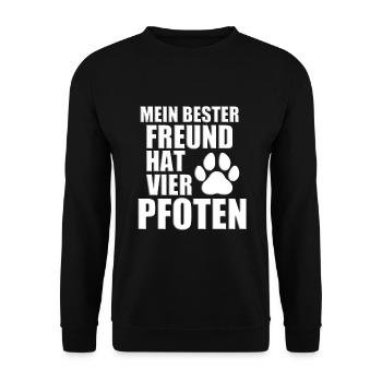 HUND - HUNDE - TIER - TIERE - BESTER FREUND - Unisex Pullover - Schwarz - Vorne - Alina (178cm) & Michal (187cm)