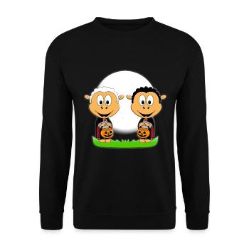SCHAFE - HALLOWEEN - SÜßES ODER SAURES TOUR - Unisex Pullover - Schwarz - Vorne - Alina (178cm) & Michal (187cm)
