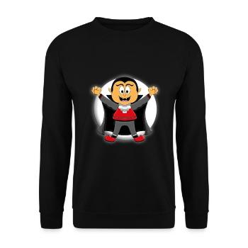 VAMPIR - HALLOWEEN - MONDSCHEIN - KINDER - Unisex Pullover - Schwarz - Vorne - Alina (178cm) & Michal (187cm)
