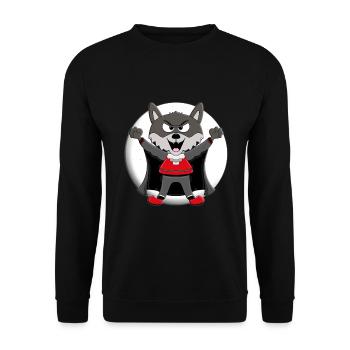 WERWOLF - WOLF - MOND - VAMPIR - HALLOWEEN - Unisex Pullover - Schwarz - Vorne - Alina (178cm) & Michal (187cm)