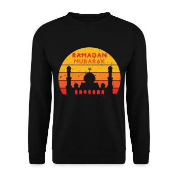 Ramadan Mubarak Sunset Colors - Unisex Pullover - Schwarz - Vorne - Alina (178cm) & Michal (187cm)