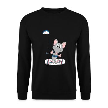 KITESURFEN - RATTE - WASSERRATTE - KITE - KITEN - Unisex Pullover - Schwarz - Vorne - Alina (178cm) & Michal (187cm)