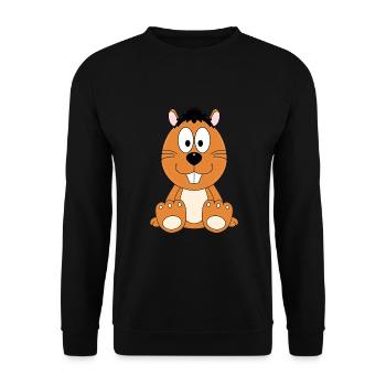 BIBER - OTTER - TIER - TIERE - Unisex Pullover - Schwarz - Vorne - Alina (178cm) & Michal (187cm)