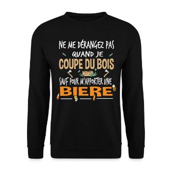 Bûcheron Coupe Bois Alcool Bière Cadeau Humour - Sweat-shirt Unisexe - noir - Devant - Alina (178cm) & Michal (187cm)