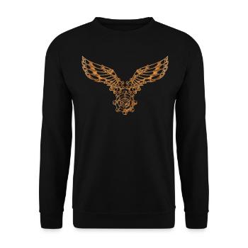 Steampunk Gold Wing Gear Vintage - Unisex Sweatshirt - black - Front - Alina (178cm) & Michal (187cm)