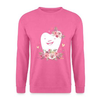 Dentiste Dentiste Hygiène dentaire Dentelle de dents Fleurs - Sweat-shirt Unisexe - rose - Devant