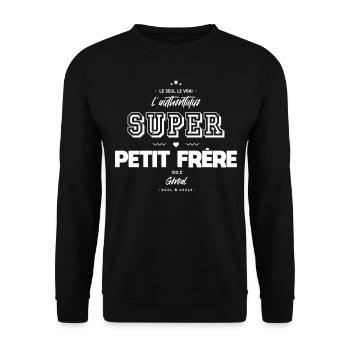 L authentique super petit frère génial - Sweat-shirt Unisexe - noir - Devant - Alina (178cm) & Michal (187cm)