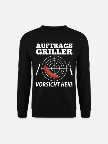 Auftragsgriller vorsicht heiß! grillen Grill BBQ - Unisex Pullover - Schwarz