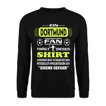 Fußball Fan Fussballverein Dortmund - Unisex Pullover - Schwarz - Vorne - Alina (178cm) & Michal (187cm)