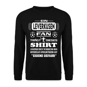 Fußball Fan Fussballverein Leverkusen - Unisex Pullover - Schwarz - Vorne - Alina (178cm) & Michal (187cm)
