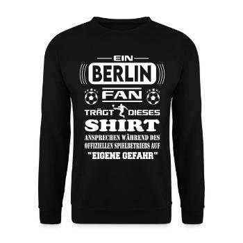 Fußball Fan Fussballverein Berlin - Unisex Pullover - Schwarz - Vorne - Alina (178cm) & Michal (187cm)