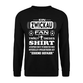 Fußball Fan Fussballverein Zwickau - Unisex Pullover - Schwarz - Vorne - Alina (178cm) & Michal (187cm)