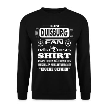 Fußball Fan Fussballverein Duisburg - Unisex Pullover - Schwarz - Vorne - Alina (178cm) & Michal (187cm)