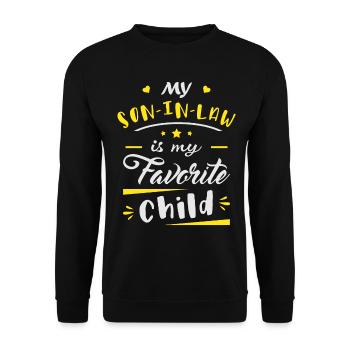 Mein Schwiegersohn ist mein Lieblingskind - Unisex Pullover - Schwarz - Vorne - Alina (178cm) & Michal (187cm)