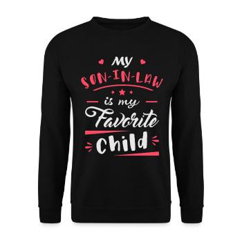 Mein Schwiegersohn ist mein Lieblingskind - Unisex Pullover - Schwarz - Vorne - Alina (178cm) & Michal (187cm)