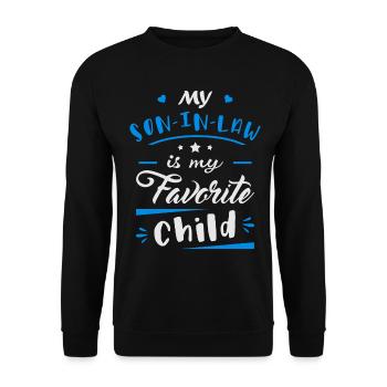 Mein Schwiegersohn ist mein Lieblingskind - Unisex Pullover - Schwarz - Vorne - Alina (178cm) & Michal (187cm)