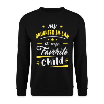 Meine Schwiegertochter ist mein Lieblingskind - Unisex Pullover - Schwarz - Vorne - Alina (178cm) & Michal (187cm)