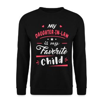 Meine Schwiegertochter ist mein Lieblingskind - Unisex Pullover - Schwarz - Vorne - Alina (178cm) & Michal (187cm)