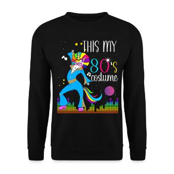 Licorne Cadeau Drôle Vintage Année 80 - Sweat-shirt Unisexe - noir - Devant - Alina (178cm) & Michal (187cm)