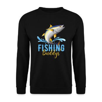 Anglerfreunde / Angelsport Freunde - Unisex Pullover - Schwarz - Vorne - Alina (178cm) & Michal (187cm)