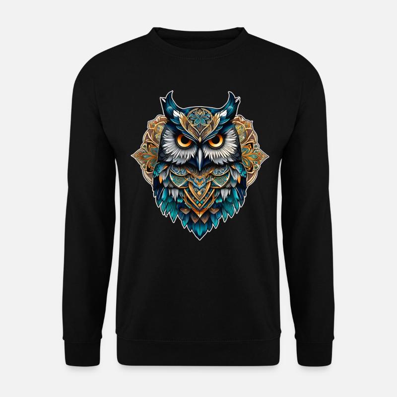 Coole Steampunk Eule - Unisex Pullover - Schwarz