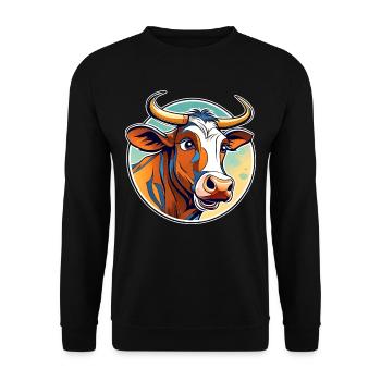 Crazy cute bull - Unisex Sweatshirt - black - Front - Alina (178cm) & Michal (187cm)