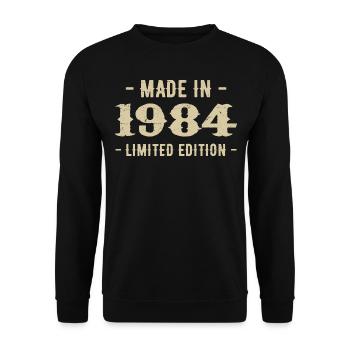 Jahrgang 1984 Geschenk in limitierter Auflage 1984 - Unisex Pullover - Schwarz - Vorne - Alina (178cm) & Michal (187cm)
