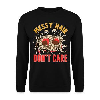Flying Spaghetti Monster FSM - Unisex Sweatshirt - black - Front - Alina (178cm) & Michal (187cm)