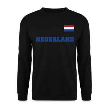 Netherlands jersey look - Holland - NEDERLAND - Unisex Sweatshirt - black - Front - Alina (178cm) & Michal (187cm)