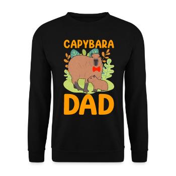 Capybara Papa Capy - Unisex Sweatshirt - black - Front - Alina (178cm) & Michal (187cm)