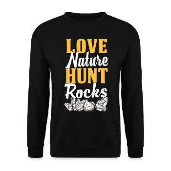 Chasse aux roches Chasseur de minéraux - Sweat-shirt Unisexe - noir - Devant - Alina (178cm) & Michal (187cm)