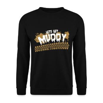 Lets Get Muddy I Vintage Retro Offroad Tires - Unisex Sweatshirt - black - Front - Alina (178cm) & Michal (187cm)